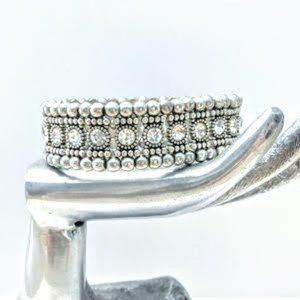 Rhinestone Silver Ball stretch bracelet